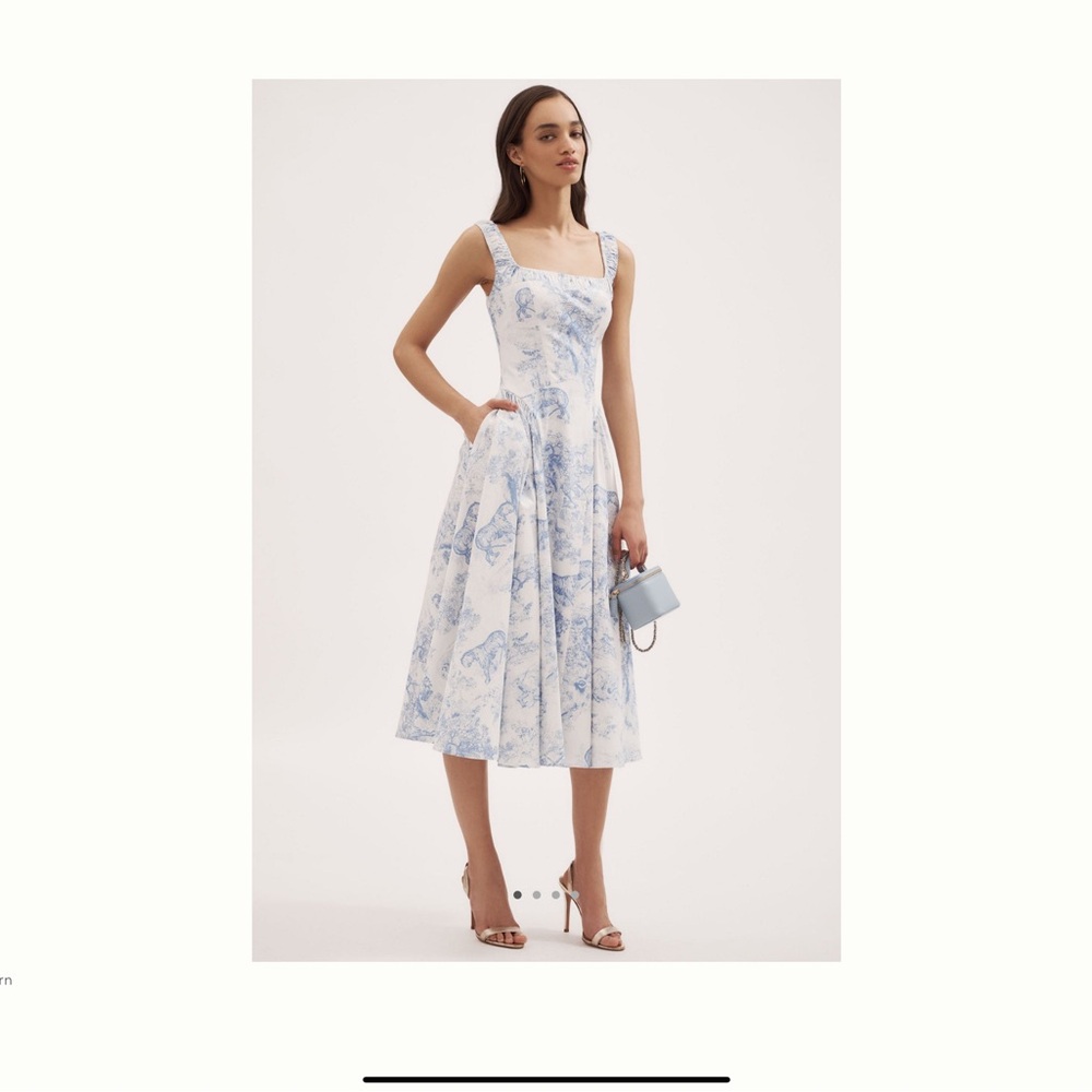 NWT Mare Mare Chinoiserie Sleeveless Fit & Flare Midi Dress Size XS